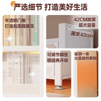 妍苒钢制书柜带门家用客厅书房书架防尘落地多层铁艺置物架收纳储物柜 珍珠白 四门5层 宽70*深42*高143cm