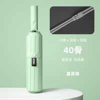 菲诺 FEINUO 菲诺 201 全自动三折伞 晨雾绿-40骨 黑胶UPF50+抗风 晴雨两用