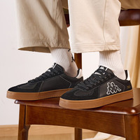 KAPPA卡帕男鞋2025春季德训鞋子男款休闲小白鞋轻便软底运动鞋板鞋 黑色/白色 35