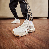 KAPPA卡帕男鞋运动鞋男网面透气春季老爹鞋轻便舒适跑步鞋子男 C65D冬日白/棕色 41