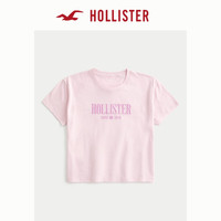 HOLLISTER25春新经典LOGO多巴胺欧若风辣妹短袖T恤女装KI357-5000 浅粉色 XS (160/84A)