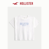 HOLLISTER25春新经典LOGO多巴胺欧若风辣妹短袖T恤女装KI357-5000 白色 XS (160/84A)