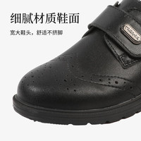 泰兰尼斯男童英伦风黑皮鞋中大童演出鞋 亚光黑 38 内长24cm