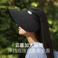 OhSunny防晒帽防紫外线大檐空顶发箍式蛋糕帽冰块肌理户外遮阳帽 海盐灰-云幕帽 均码M