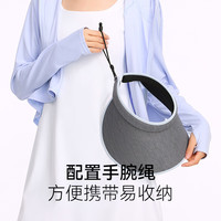 OhSunny防晒帽防紫外线大檐空顶发箍式蛋糕帽冰块肌理户外遮阳帽 生巧黑-云幕帽 均码M