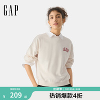 Gap 女装2025春季刺绣logo圆领卫衣百搭休闲上衣760790 象牙白 XL (175/92A)亚洲尺码