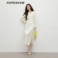 红袖法式甜美雪纺衫2025春季女装剪花流苏开叉正肩V领显瘦短上衣 米白004 XL