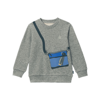 千趣会 SENSHUKAI童装男童卫衣春秋季上衣洋气印花纯棉帅气套头衫儿童卫衣 麻灰色 130 cm