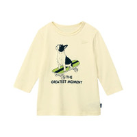 千趣会 SENSHUKAI童装春秋男童T恤时尚运动休闲宽松卡通印花棉质七分袖儿童T恤 烟蓝色 100 cm