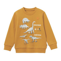 千趣会 SENSHUKAI童装男童卫衣春秋季上衣洋气印花纯棉帅气套头衫儿童卫衣 芥末黄色 100 cm