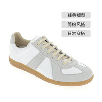 Maison Margiela马吉拉男款德训鞋绒面革拼皮革运动鞋 白色 43.5