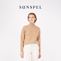 【特享5折】SUNSPEL春秋女士羊羔毛漏斗领高领针织衫温暖毛衣女