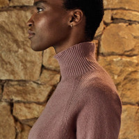 【特享5折】SUNSPEL春秋女士羊羔毛漏斗领高领针织衫温暖毛衣女 本白色