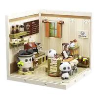 JAKI 佳奇 超级小镇系列 FK001 熊猫不卷咖啡 叠叠屋