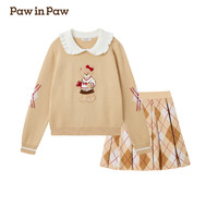 Paw in Paw PawinPaw卡通小熊童装秋冬女童甜美毛织学院风套装裙