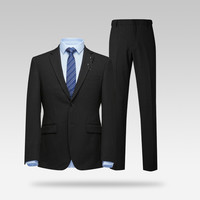 【奥莱】HLA/海澜之家弹力松紧腰礼服套装格子商务修身西服套装男