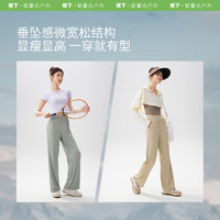 蕉下（beneunder）休闲裤女装高腰夏季冰凉宽松显瘦裤子凉感阔腿防晒裤AL22924 漠北咖 L