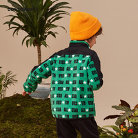 Converse 匡威童装男女童梭织夹克秋冬儿童休闲加绒上衣外套 群青绿 110 /56 【身高104-110cm】