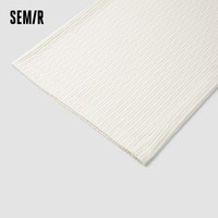 Semir森马裤女宽松阔腿裤显瘦慵懒夏季简约纯色肌理针织裤时尚 米白10301 175/78A/XXL