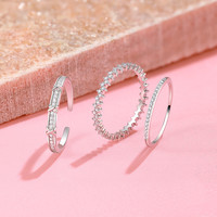 梦金园个性几何银戒指叠戴指环简约素圈波浪戒高级感 闪耀款（闭口波浪戒） 16号