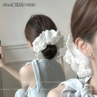 宝莱尔 法式复古蕾丝大肠发圈女高级感白色镂空头花发绳2025新款头绳头饰