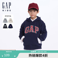 Gap 男女童2024初秋新款logo连帽卫衣儿童装646085