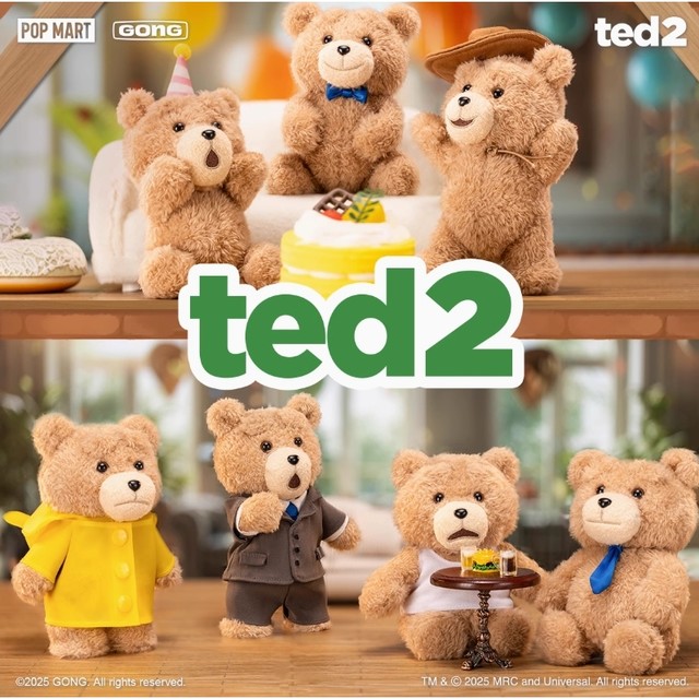共鸣 GONG 《Ted2》泰迪熊可动毛绒挂件盲盒