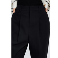 丽丽 LILY2024春女装商务通勤设计感不对称显瘦高腰九分西式休闲裤 510黑 S