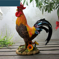 戬珏 大公鸡摆件 树脂陶瓷仿真公鸡摆件小摆设动物家居鸡装饰品SN7497 G款公鸡 高30厘米