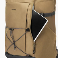 迪卡侬双肩背包NH100登山徒步旅行出差通勤商务书包大容量城市轻户外30L 卡其棕 30升