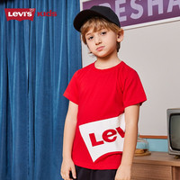 Levi's 李维斯童装男童纯棉舒适短袖T恤夏季儿童上衣大小童 中国红 110 /56 【身高104-110cm】