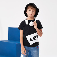 Levi's 李维斯童装男童纯棉舒适短袖T恤夏季儿童上衣大小童 正黑色 120 /60 【身高110-116cm】 120(6)