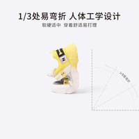 泰兰尼斯童鞋男夏季网面透气厚底中大童跑步鞋儿童网鞋女 白黄 35 内长22.5cm