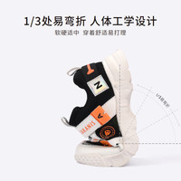 泰兰尼斯童鞋男夏季网面透气厚底中大童跑步鞋儿童网鞋女 黑白 30 内长20cm