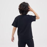 大嘴猴（paul frank）童装儿童短袖T恤2025夏季款多色潮流圆领男女童纯棉短袖上衣 182B黑金色 160