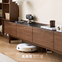 源氏木语实木电视柜黑胡桃木岩板地柜小户型客厅柜子 2米莎罗兰 2米四抽岩板电视柜(莎罗兰)