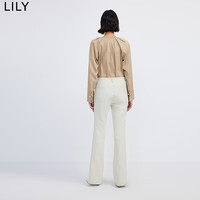 丽丽 LILY春女装别致压褶时尚都市通勤气质优雅垂坠感长袖衬衫 716浅卡其 S