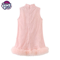 小马宝莉女童新中式连衣裙2024夏装中大童女孩精致国风旗袍裙子 粉色 130