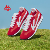 Kappa卡帕轻风复古女鞋轻便软底运动跑步鞋子女薄底2025春季百搭休闲潮 新年红/经典白/黑色 35