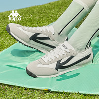Kappa卡帕轻风复古女鞋轻便软底运动跑步鞋子女薄底2025春季百搭休闲潮 经典白/黑色 41