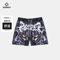 准者丛林法则花裤子冰丝短裤四分裤男夏季美式短裤速干宽松篮球裤 白虎 XL