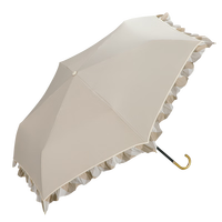 Wpc.遮阳伞少女防晒太阳伞防紫外线荷叶边弯钩手柄折叠晴雨两用小巧