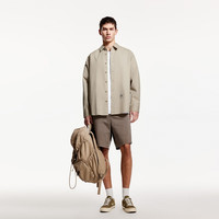 杰克·琼斯（JACK&JONES）25年男装春夏款休闲衬衫男宽松弹力外穿长袖衬衣潮流百搭薄外套 E11卡其色 常规 S