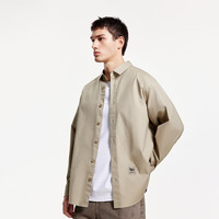 杰克·琼斯（JACK&JONES）25年男装春夏款休闲衬衫男宽松弹力外穿长袖衬衣潮流百搭薄外套 E11卡其色 常规 XS