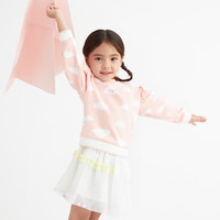 安奈儿（Annil）童装女童圆领长袖卫衣秋季 粉云花 110 