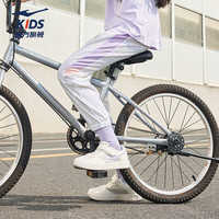 鸿星尔克童装儿童裤子女童梭织长裤25年夏季舒适运动长裤 正白 175