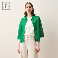 Marc O'Polo/MOP【商场同款】翻领镂空设计棉麻混纺短款落肩针织衫女士 192  160