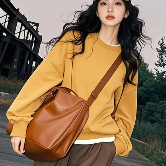 zoqo 姜黄色假两件卫衣2025春季新款女装多巴胺高级感穿搭宽松时尚上衣