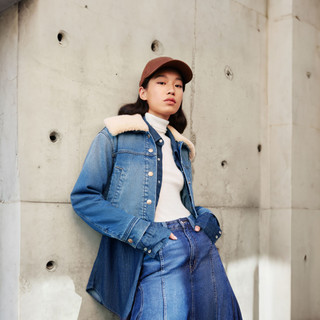 李维斯 Levi's 春款女士简约翻领短款牛仔夹克