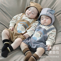 巴厘小猪宝宝包屁衣春秋季新生儿卫衣连体衣超萌可爱三角哈衣冬装婴儿衣服